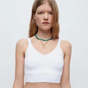RE/DONE 90s Rib Crop Top In White Size Small $188